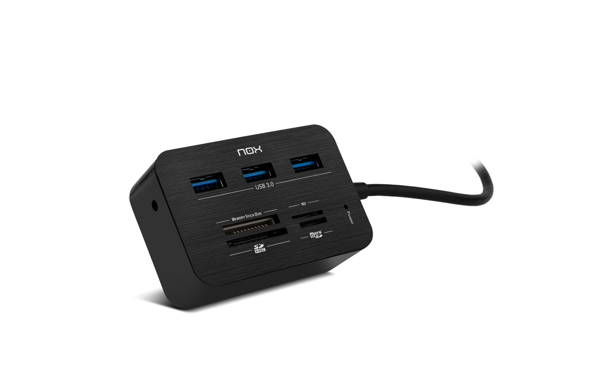 Adaptador Hub Reader One Nox 7 en 1 Usb 3.0 Negro – imagen 3