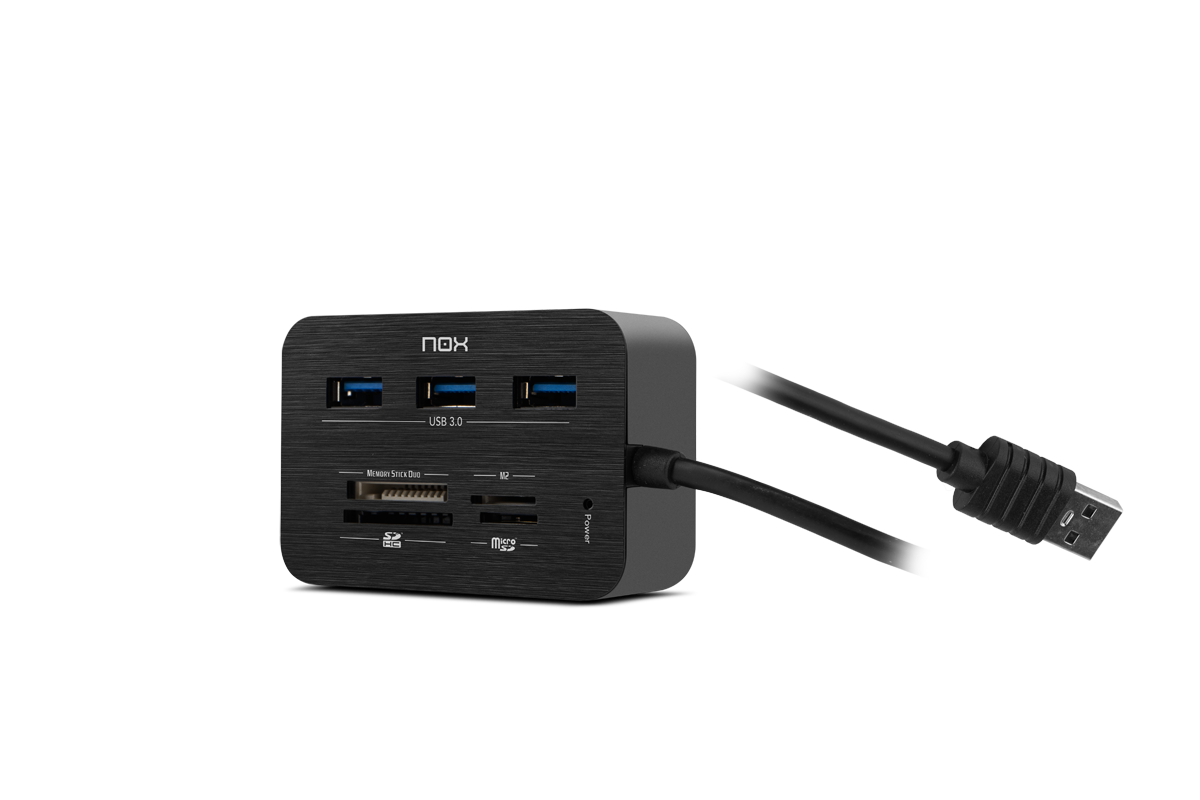 Adaptador Hub Reader One Nox 7 en 1 Usb 3.0 Negro – imagen 2
