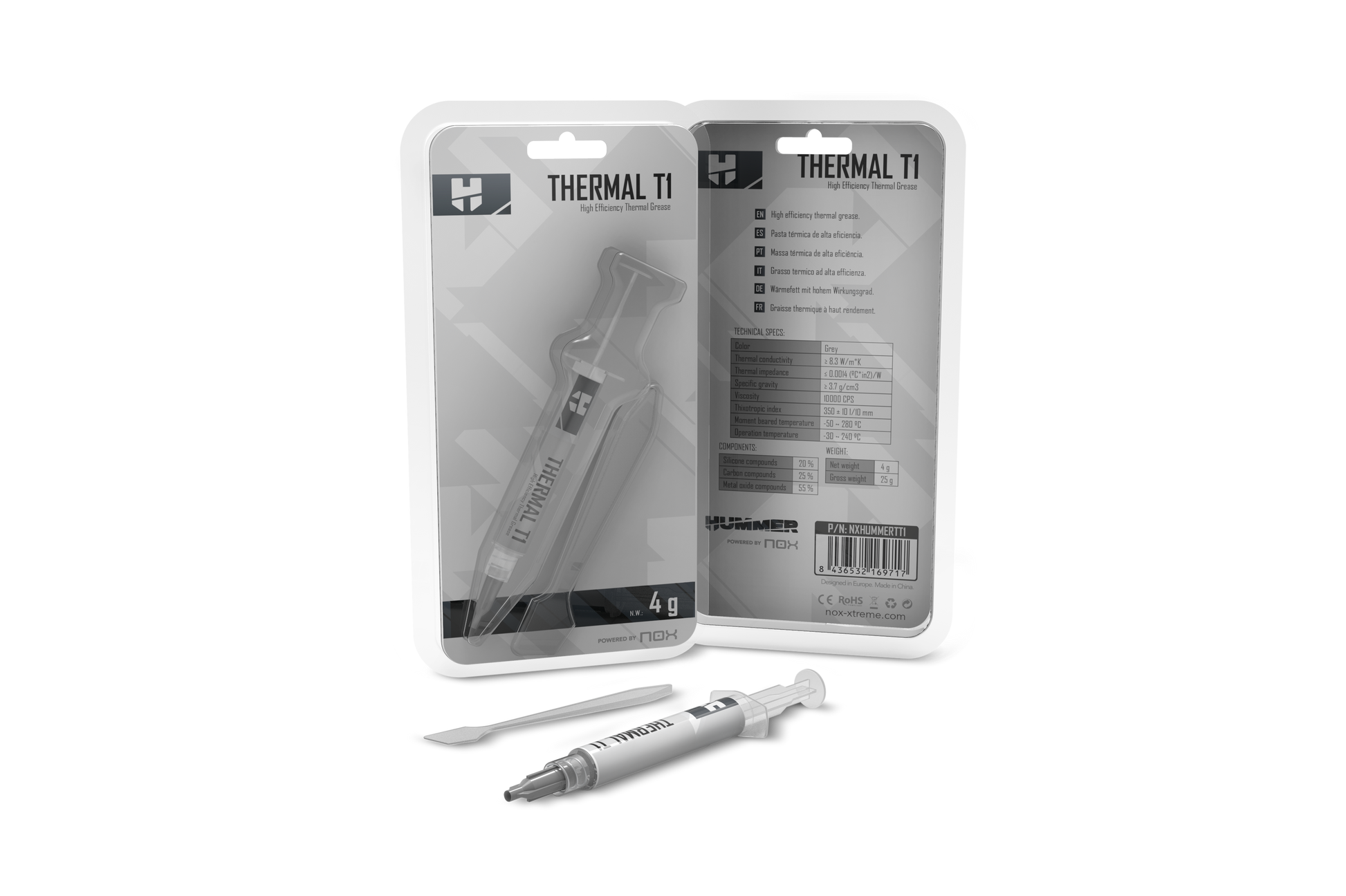 Pasta Termica Disipadora 4g Nox Thermal T1 Gris – imagen 4