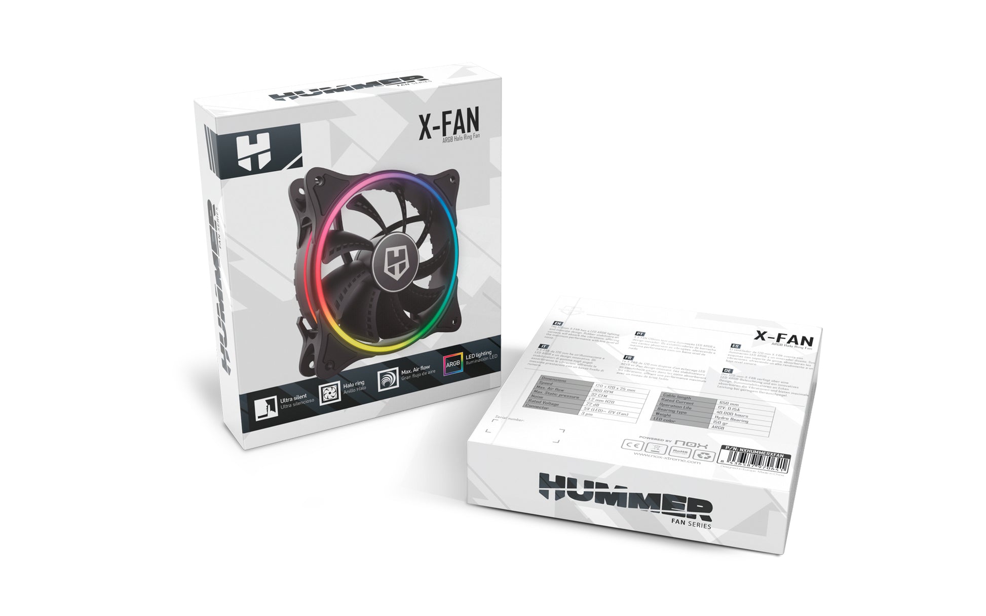Ventilador Nox Halo Ring 120mm Rgb Negro – imagen 2