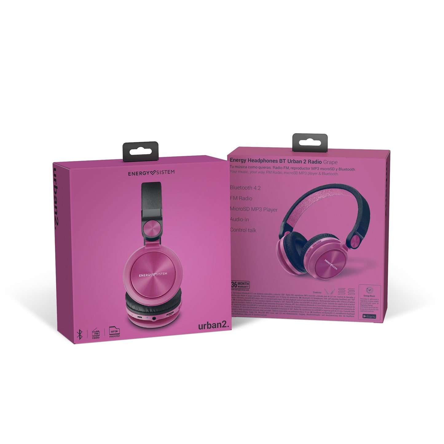 Audifonos Energy Bluetooth Urban 2 Radio Purpura – imagen 5