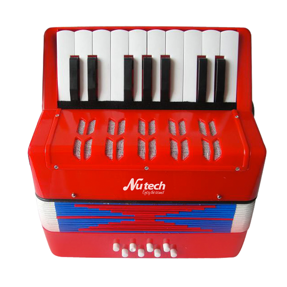 Acordeon 17 Teclas Mediano Nutech Rojo