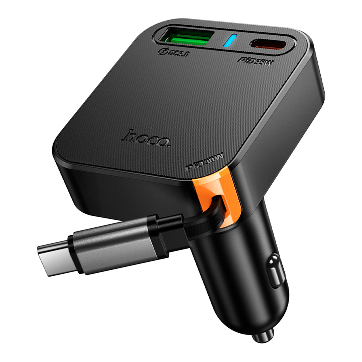 Cargador De Auto Dual Usb Tipo C Hoco Nz18 65w + Cable Tipo C