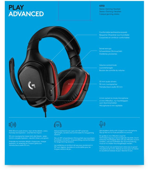 Audífonos Gamer Logitech G332 Xbox Ps4 Switch – imagen 3