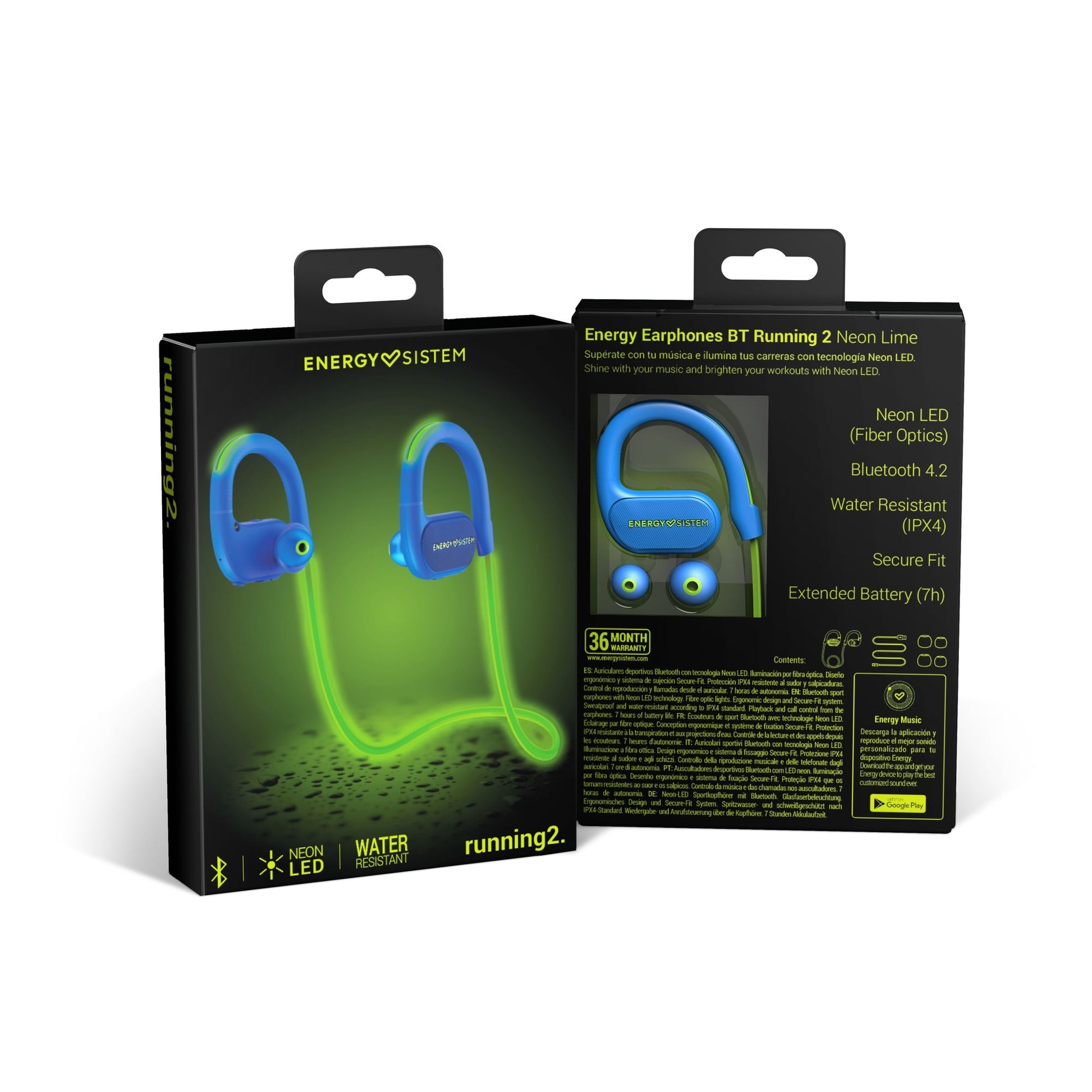 Audifonos Energy Bluetooth Running 2 Neon – imagen 2