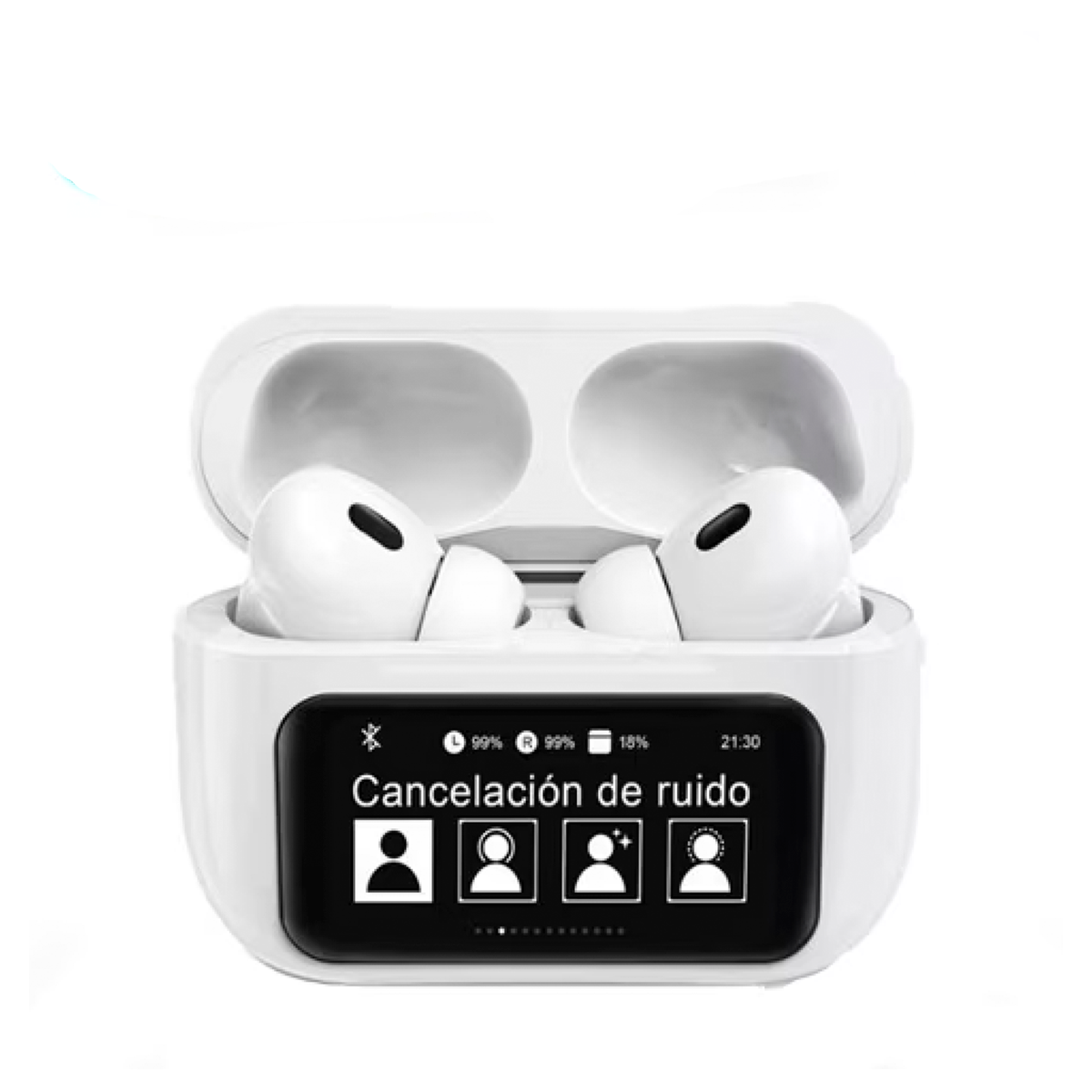 Audífonos In Ear Bluetooth Oneday Ye01 Anc Enc Pantalla Blanco