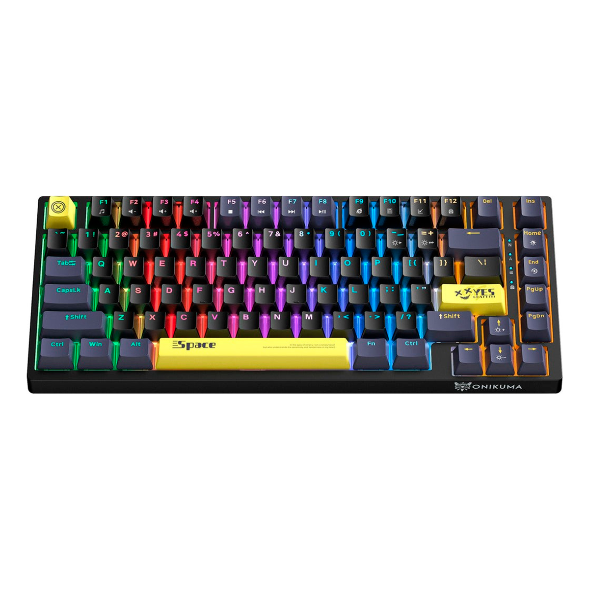 Teclado Gamer Mecanico Onikuma G52 Rgb 82 Teclas Ingles Negro