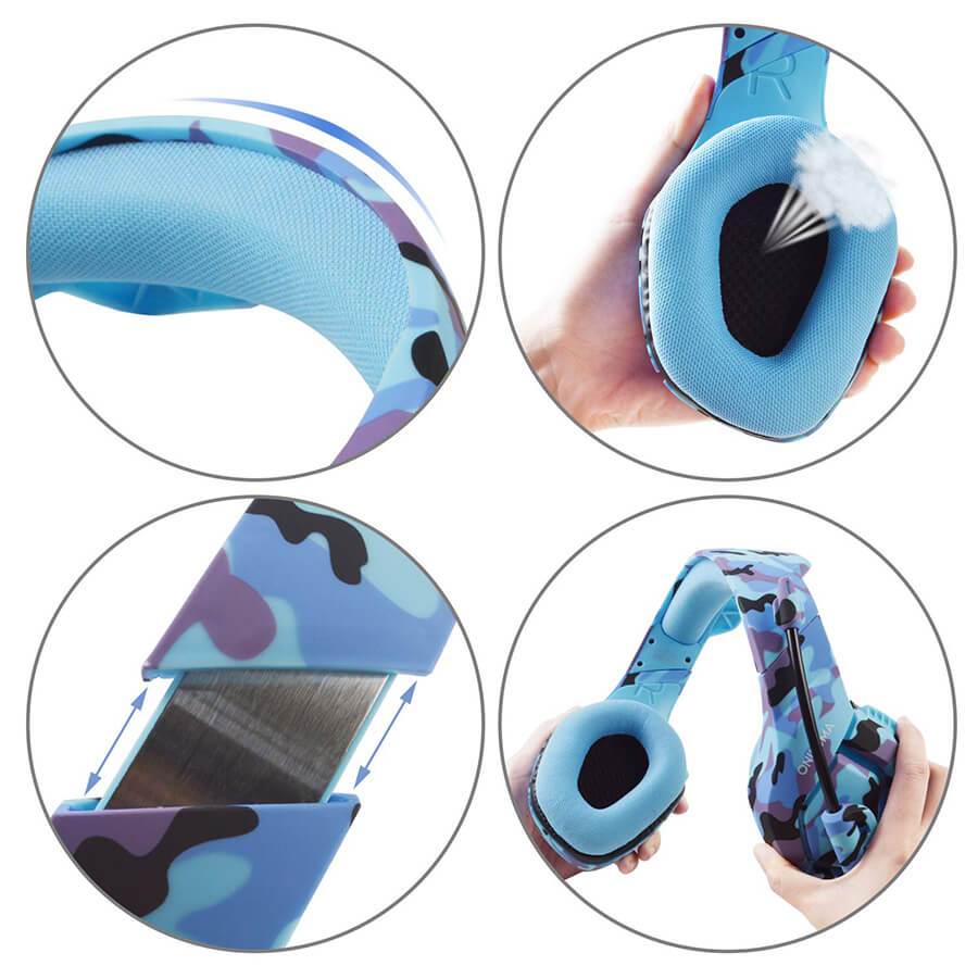 Audífonos Gamer Onikuma K1-B Pc Ps4 Xbox Camu Azul – imagen 4