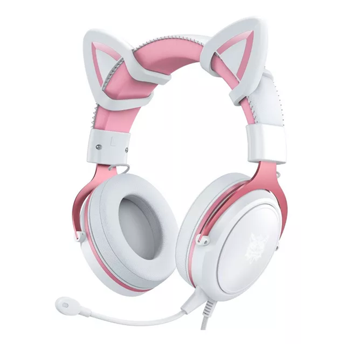Audifonos Gamer Onikuma X10 Orejas de Gato Blanco Rosado