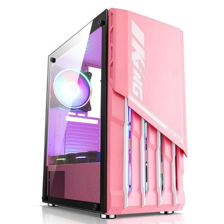 Gabinete Gamer Power Train King V.2 Rosado – imagen 3