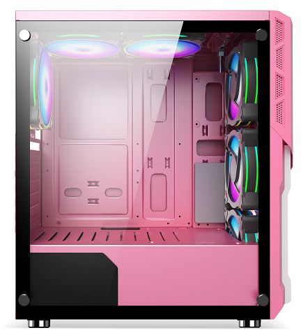 Gabinete Gamer Power Train King V.2 Rosado – imagen 5