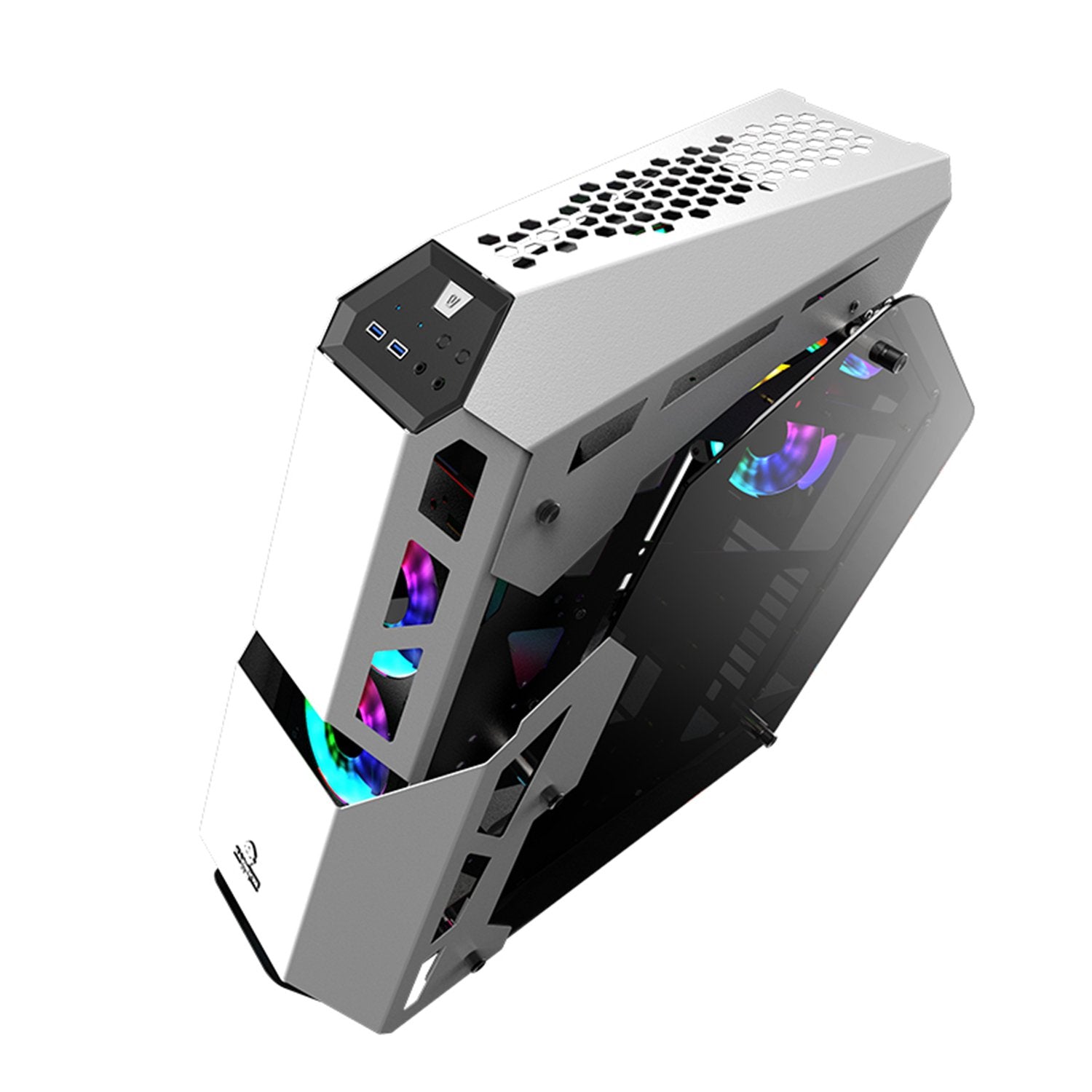 Gabinete Gamer Power Train Small Decider Blanco – imagen 3