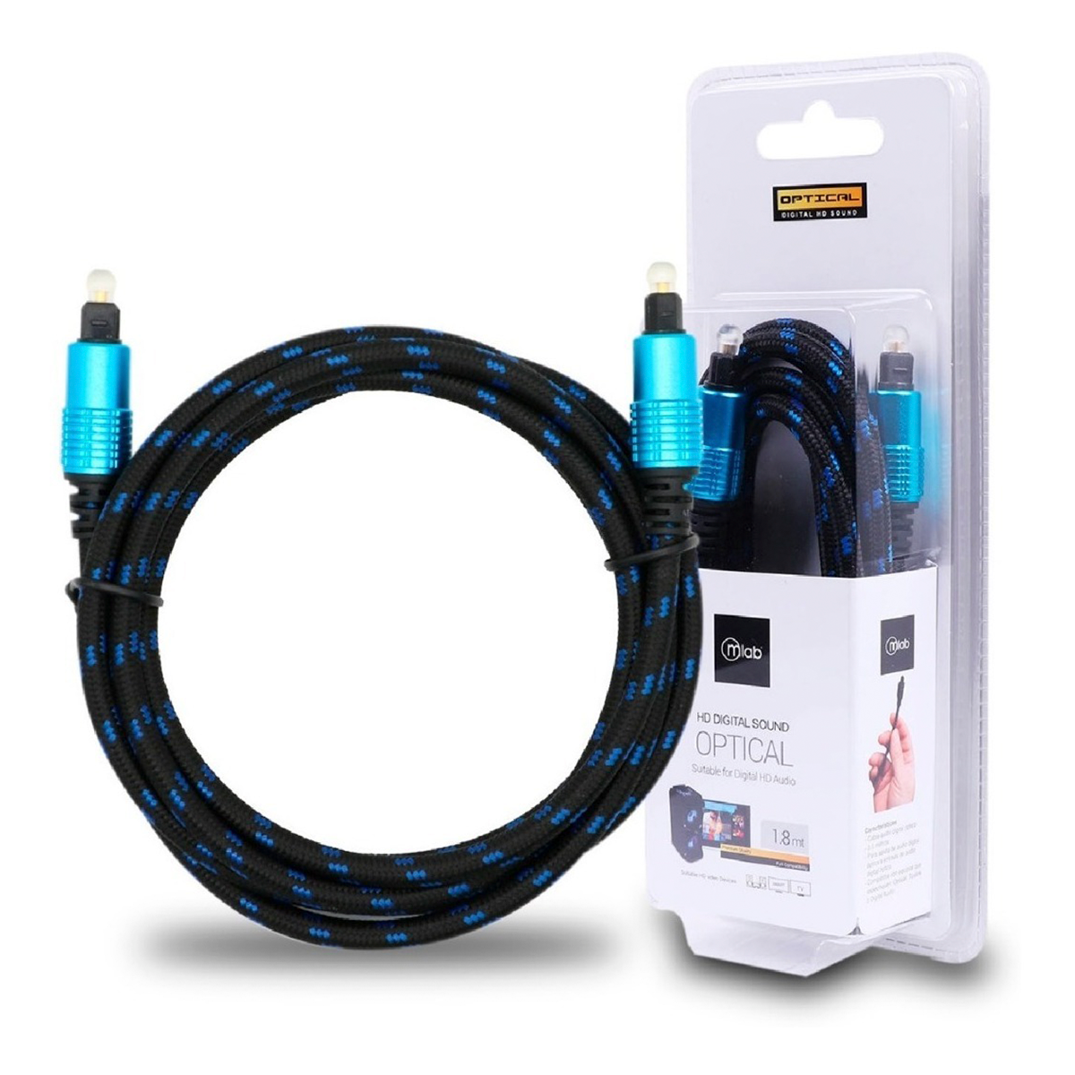 Cable Audio Óptico Forrado Premium 1.8m Microlab