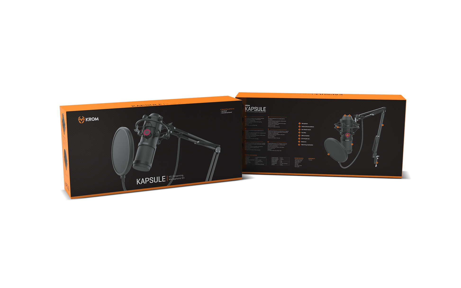 Microfono Gamer Krom Kapsule Streaming Kit Negro – imagen 2