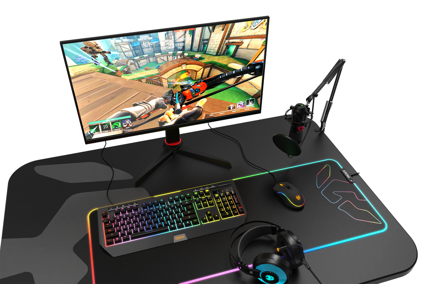 Microfono Gamer Krom Kapsule Streaming Kit Negro – imagen 5
