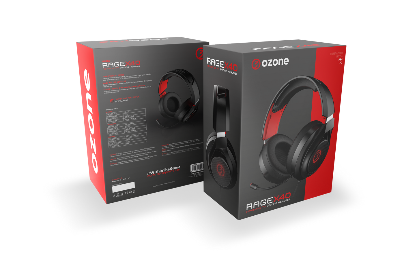 Audifono Gamer Ozone Rage X40 7.1 Pc Ps4 Negro – imagen 6
