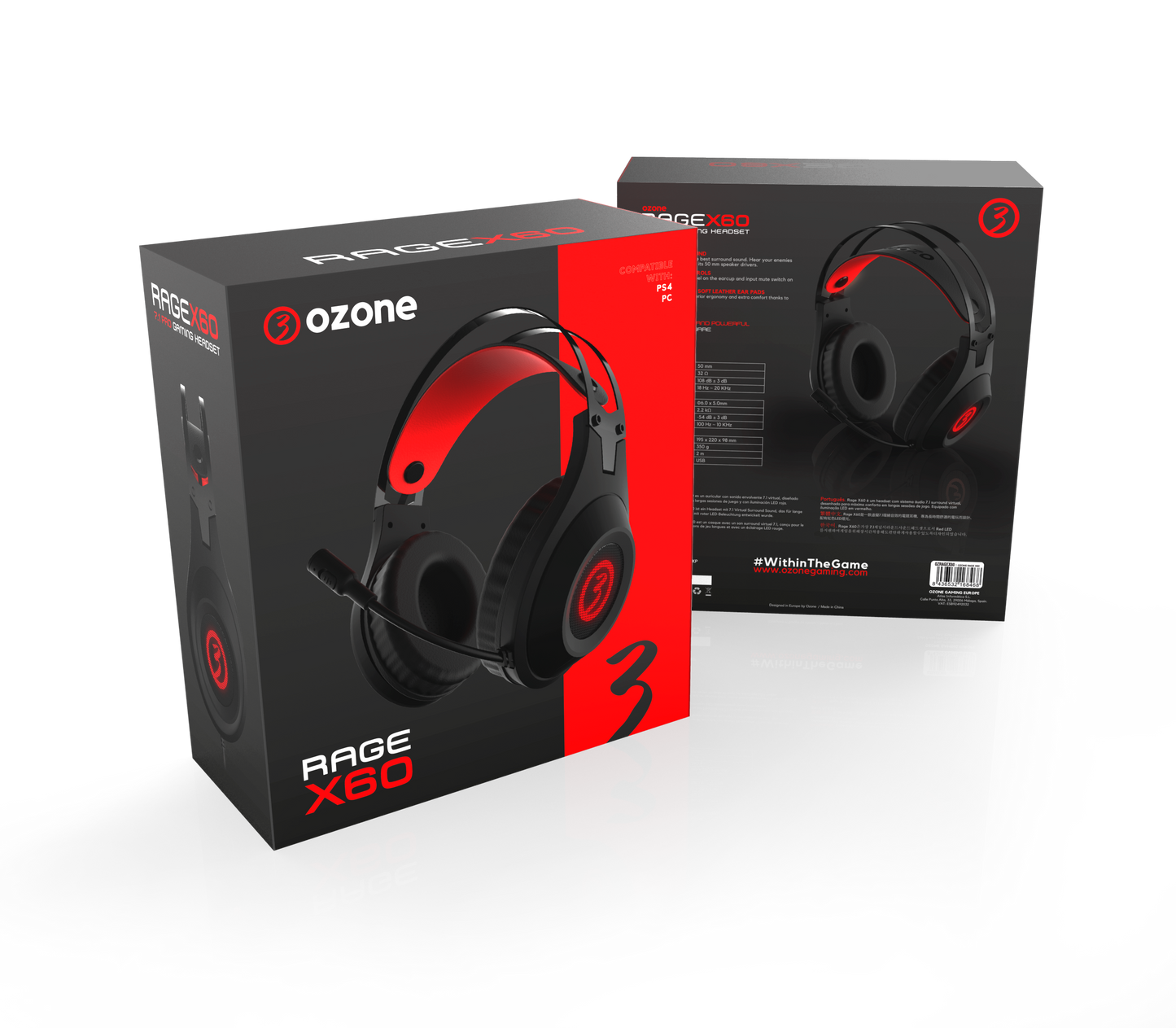 Audifono Gamer Ozone Rage X60 7.1 Usb Pc Ps4 Ps5 Negro – imagen 2