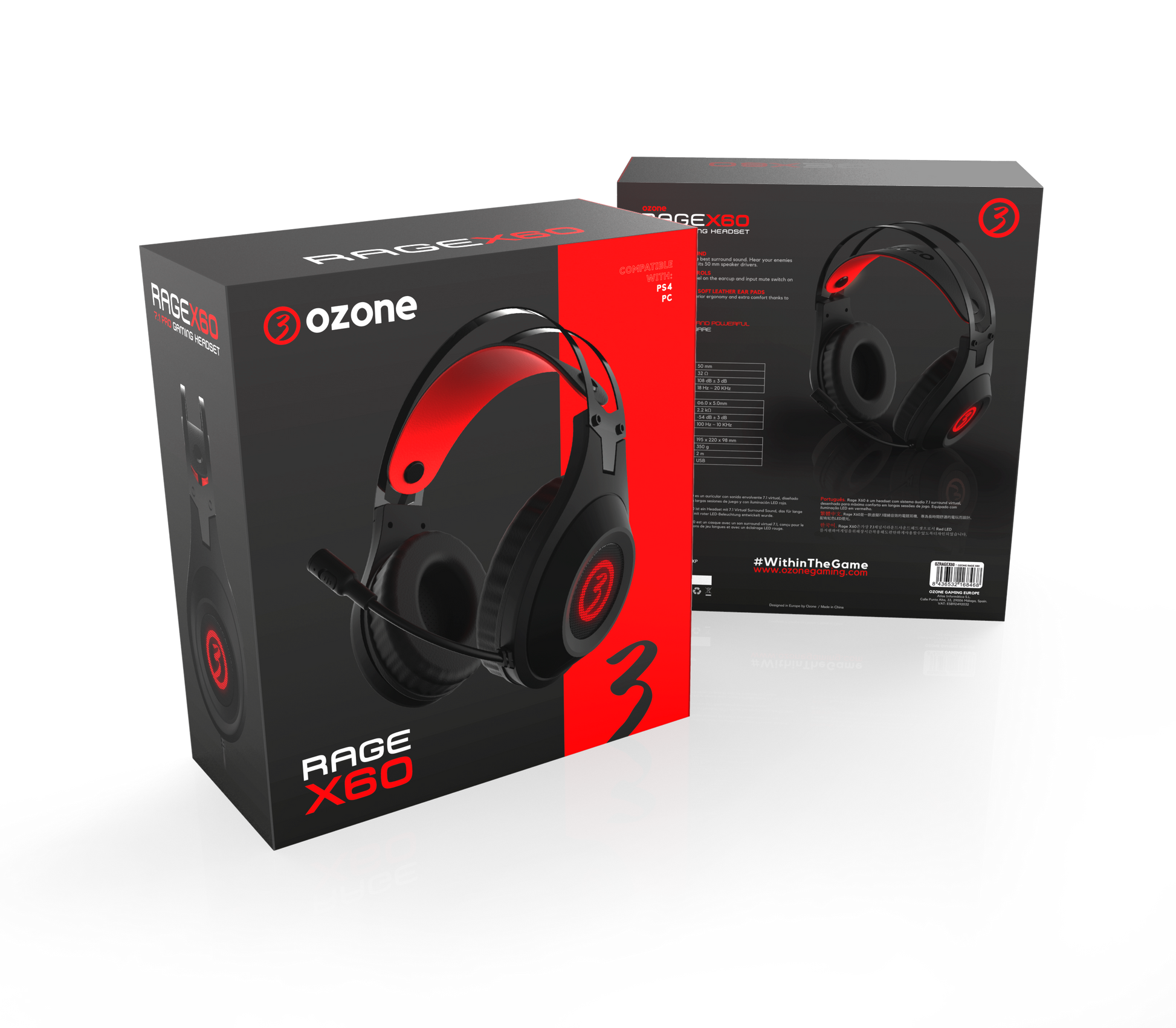 Audifono Gamer Ozone Rage X60 7.1 Usb Pc Ps4 Ps5 Negro – imagen 2