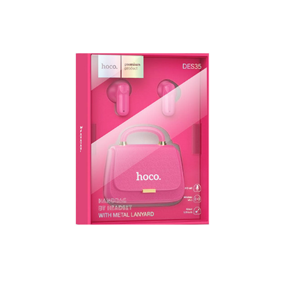 Audífonos Bluetooth Hoco Des35 Bolso Dawn Tws Fucsia – imagen 2