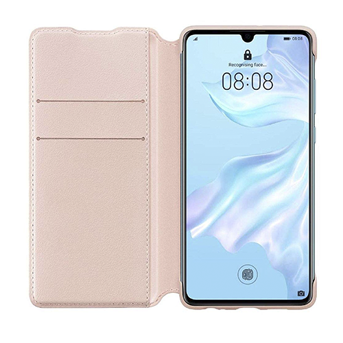 Huawei P30 Carcasa Flip Wallet Cover Original Rosado
