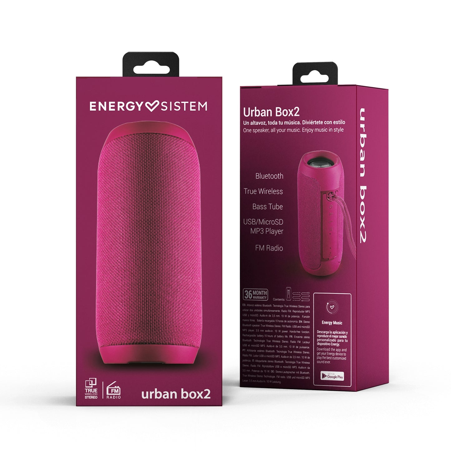 Parlante Bluetooth Portátil Energy Sistem Urban Box 2 Magenta – imagen 4