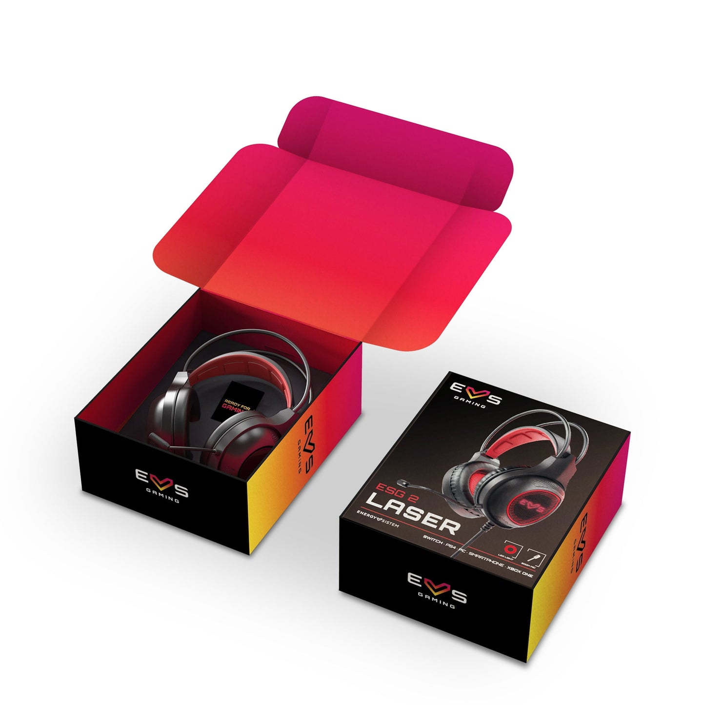 Audífonos Gamer Energy Sistem ESG 2 Laser Negro Rojo – imagen 4