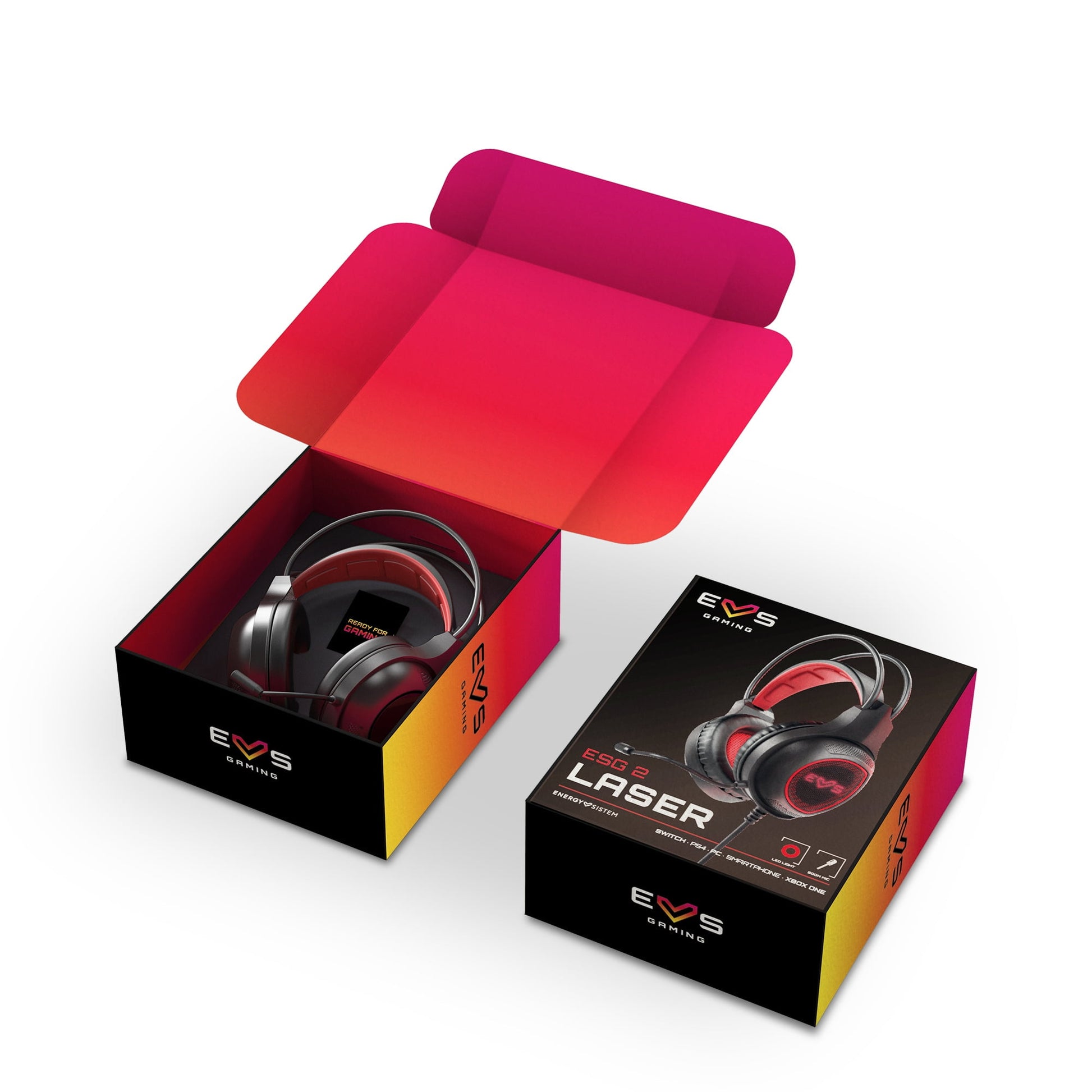 Audífonos Gamer Energy Sistem ESG 2 Laser Negro Rojo – imagen 4