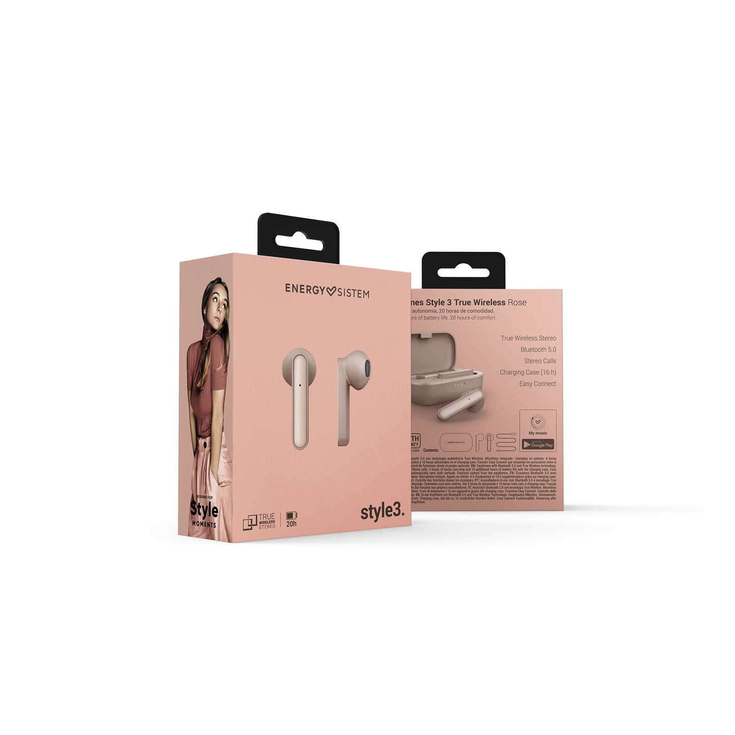 Audifonos Bluetooth Energy Sistem Earphones Style 3 Rosado – imagen 3