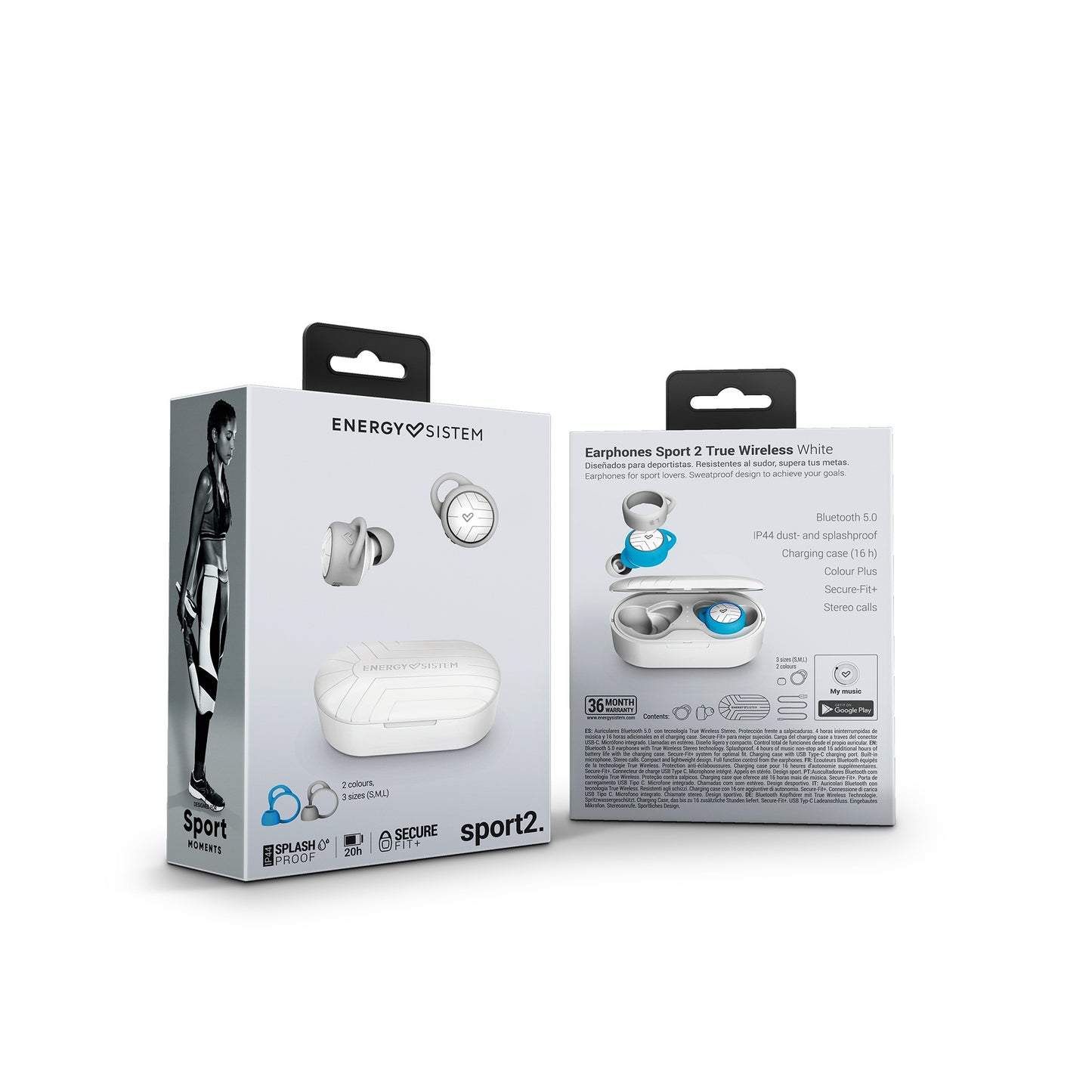 Audifonos Blueooth Energy Sistem Earphones Sport 2 Blanco – imagen 2