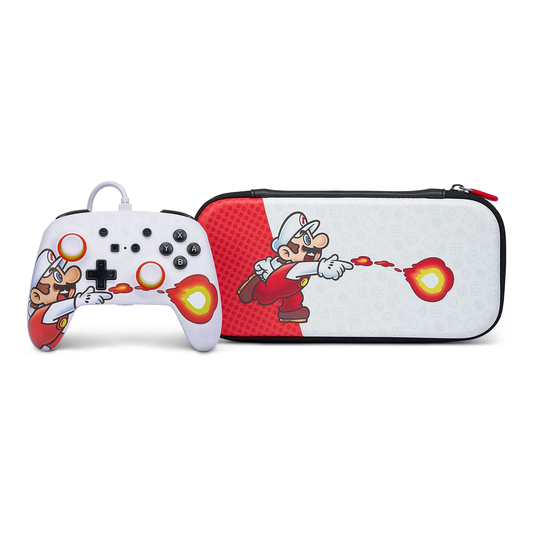 Kit Control Alambrico Powera Nintendo Switch Super Mario + Bolso