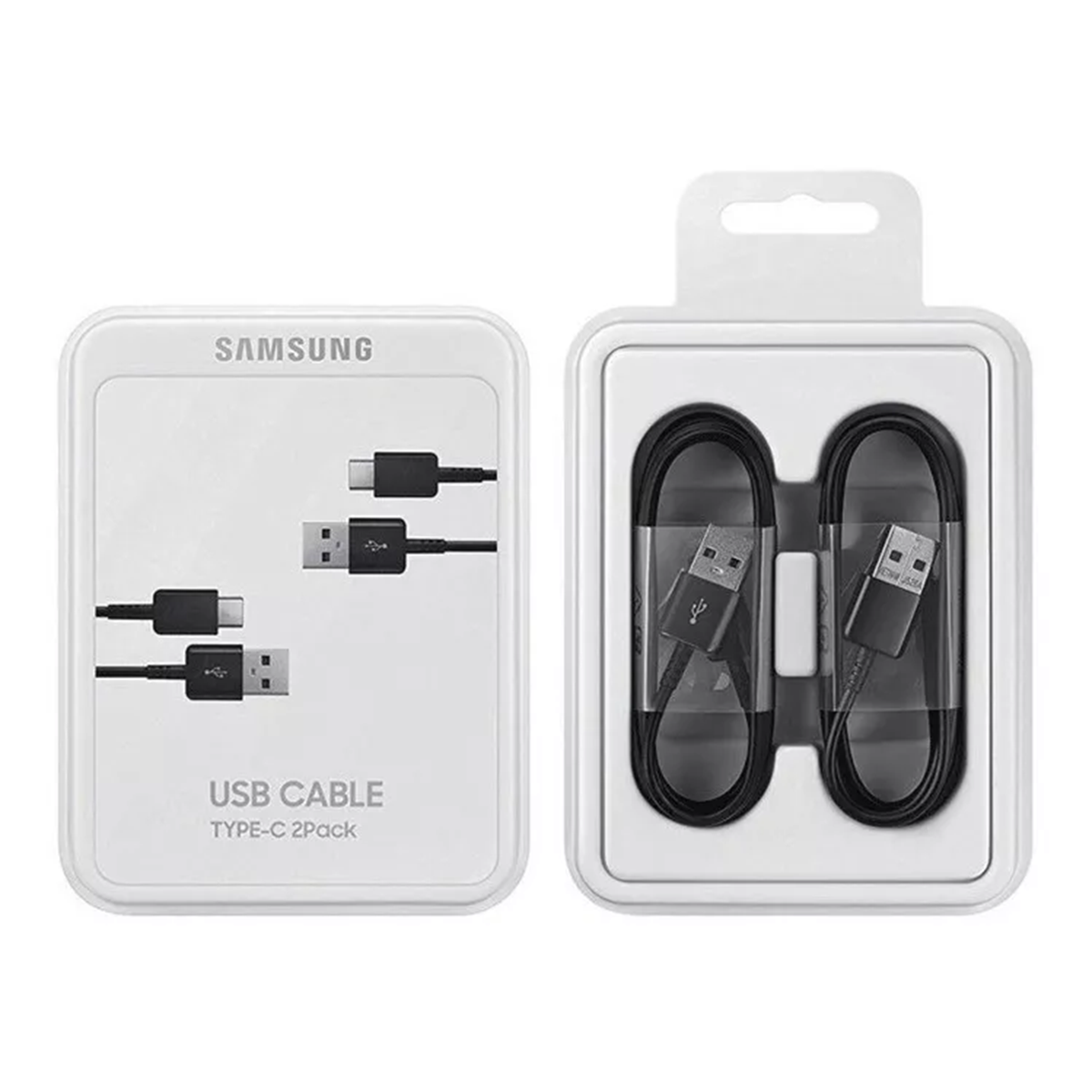 Cable Samsung Tipo C 1.5 Metros 2 Unidades Ep-dg930mbegww Negro