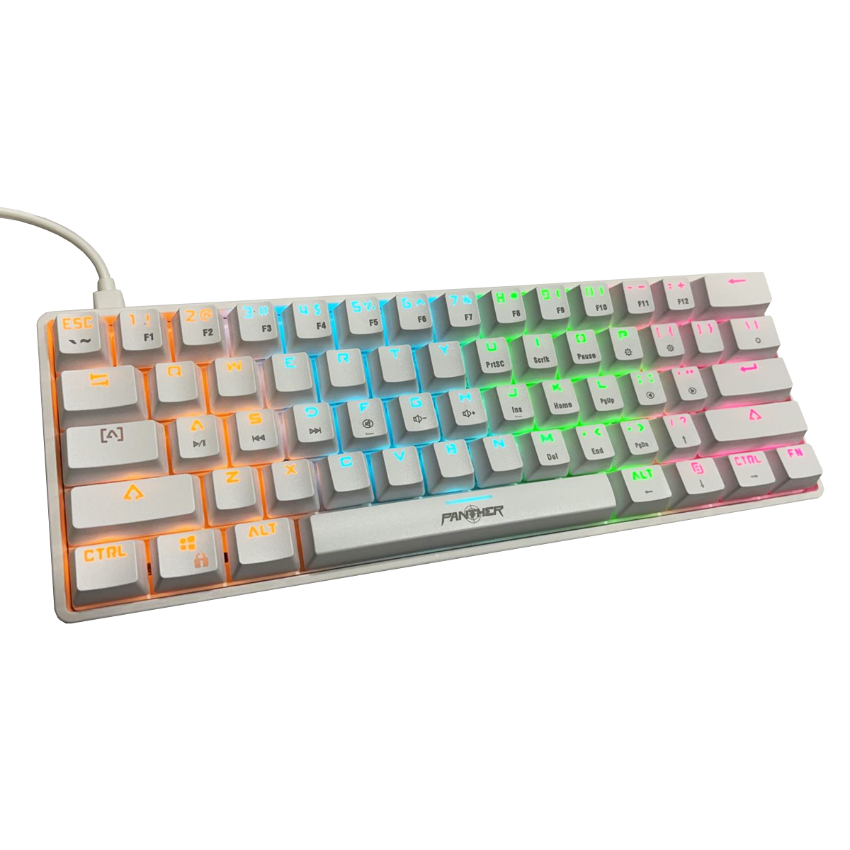 Teclado Gamer Mecanico Panther 60% Pm-615 Led Ingles Blanco – imagen 5