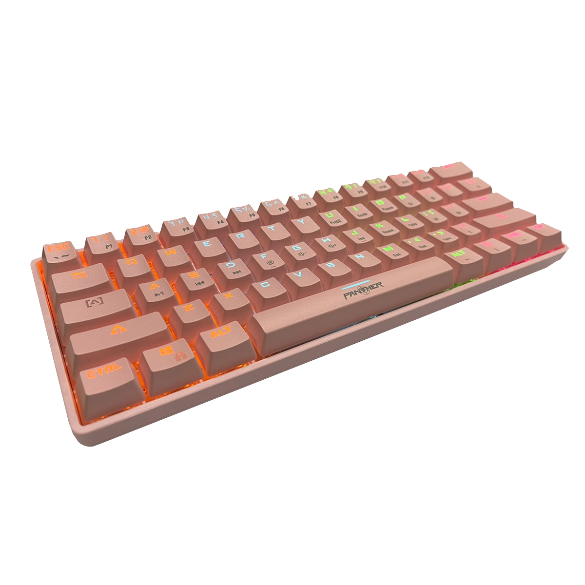 Teclado Gamer Mecanico Panther 60% Pm-615 Led Ingles Rosado – imagen 5