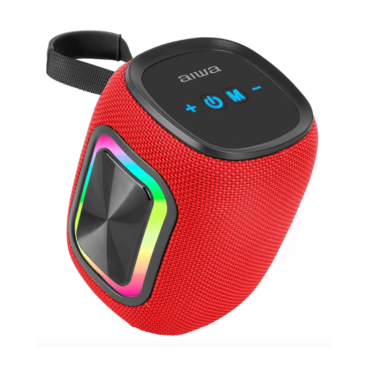 Parlante Portátil Bluetooth 12w Radio Fm Rgb Aiwa Aw-kb61r Rojo