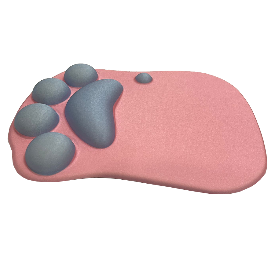 Mousepad Antideslizante Patas De Gato 27x20 Rosado Gris – imagen 2