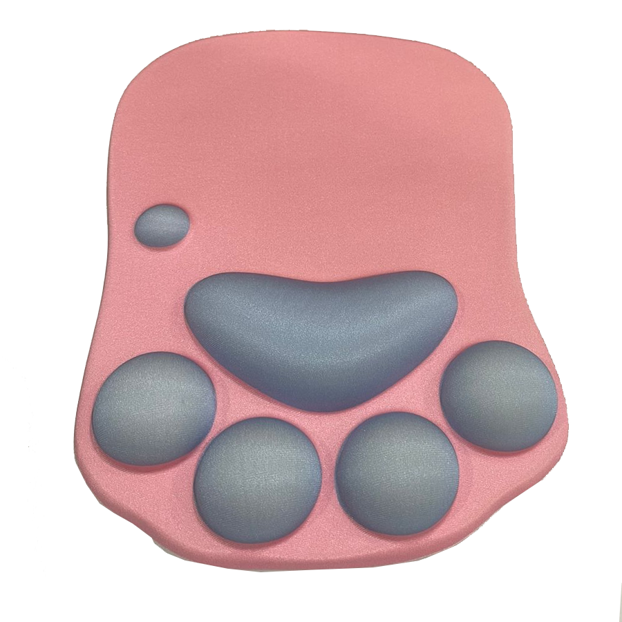 Mousepad Antideslizante Patas De Gato 27x20 Rosado Gris – imagen 3