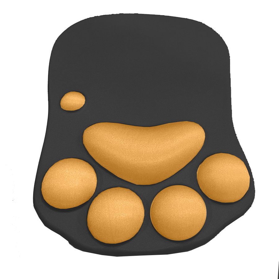 Mousepad Antideslizante Patas De Gato 27x20 Negro Naranjo – imagen 4