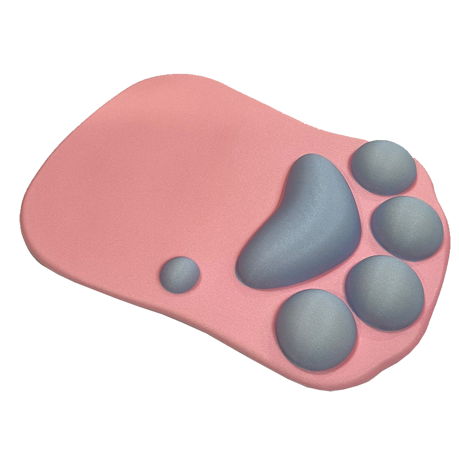 Mousepad Antideslizante Patas De Gato 27x20 Rosado Gris