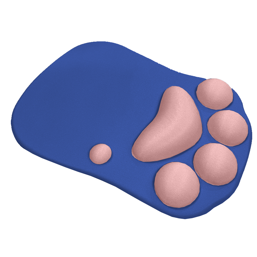 Mousepad Antideslizante Patas De Gato 27x20 Azul Rosado