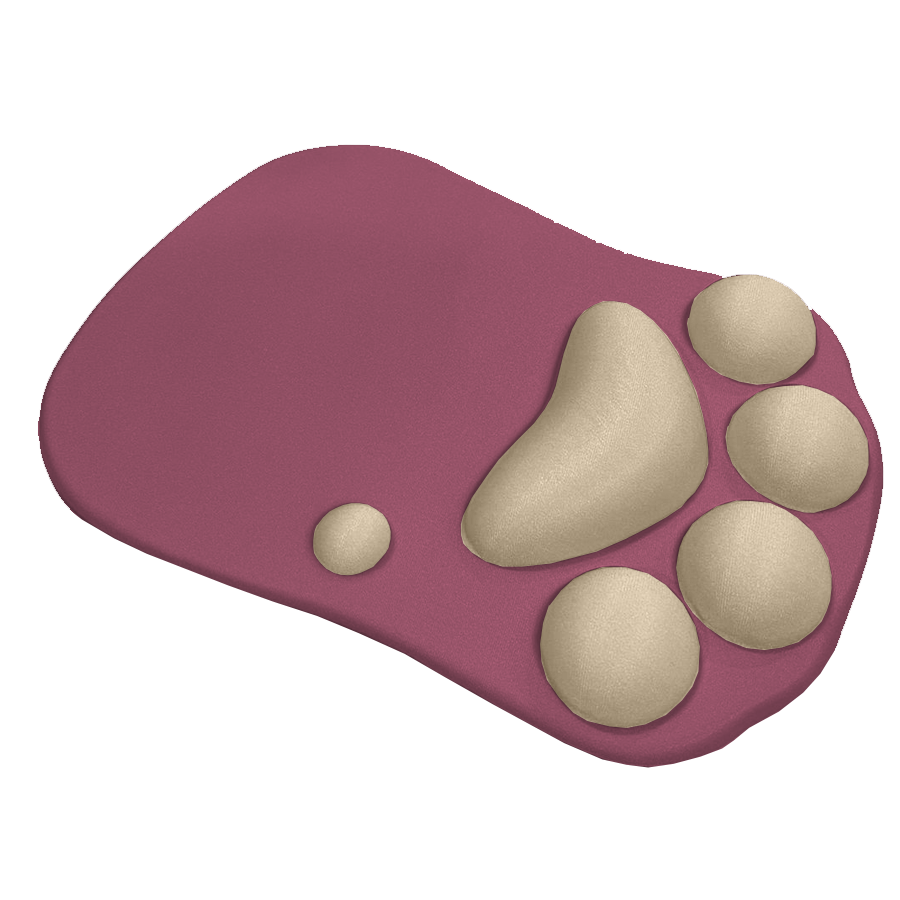 Mousepad Antideslizante Patas De Gato 27x20 Morado Dorado