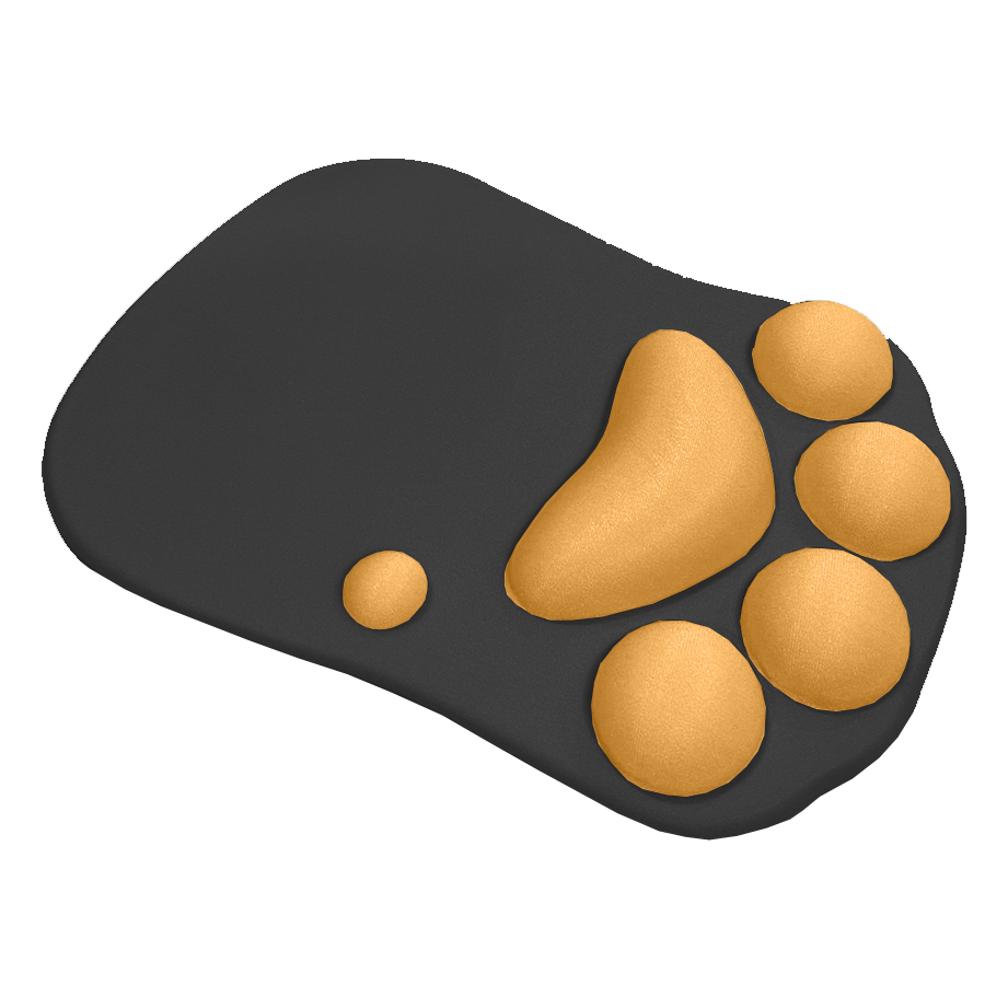 Mousepad Antideslizante Patas De Gato 27x20 Negro Naranjo