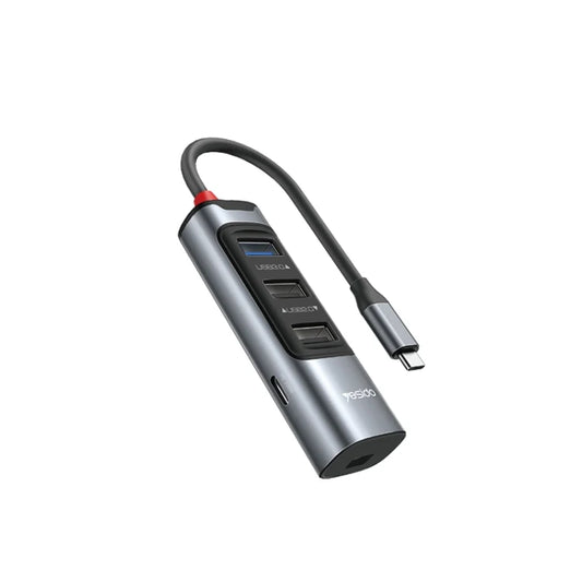 Adaptador Hub Yesido Hb24 5 en 1 Tipo C 100w Gris