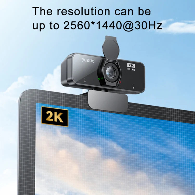 Camara Webcam Usb Yesido Km14 2k Negro – imagen 3
