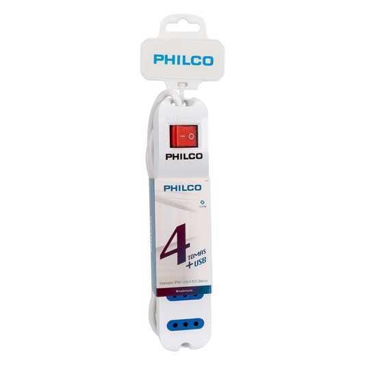 Alargador Extension Xt41 Usb 4 Pos Philco Blanco