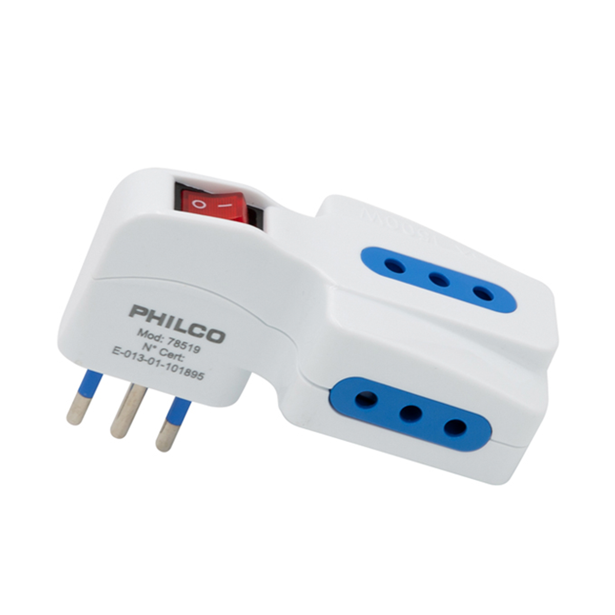 Enchufe Triple Con Switch Ch 2p + T 10a 250v Philco