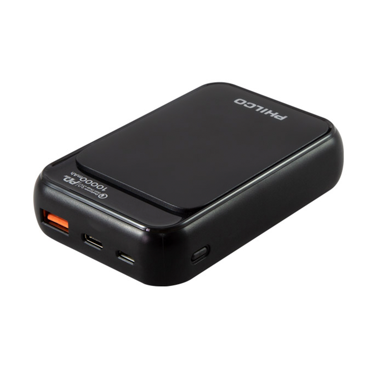 Batería Portatil Powerbank 10000 Mah Philco Pd + QC 3.0 Negro