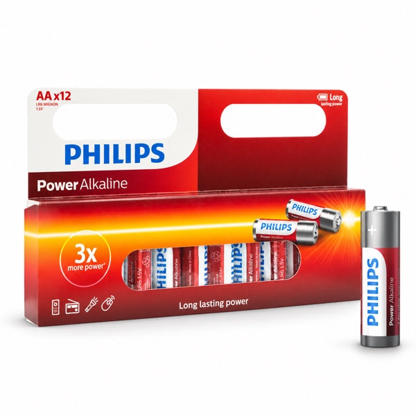 Pilas Alcalinas AA Philips Blister 12 Unidades