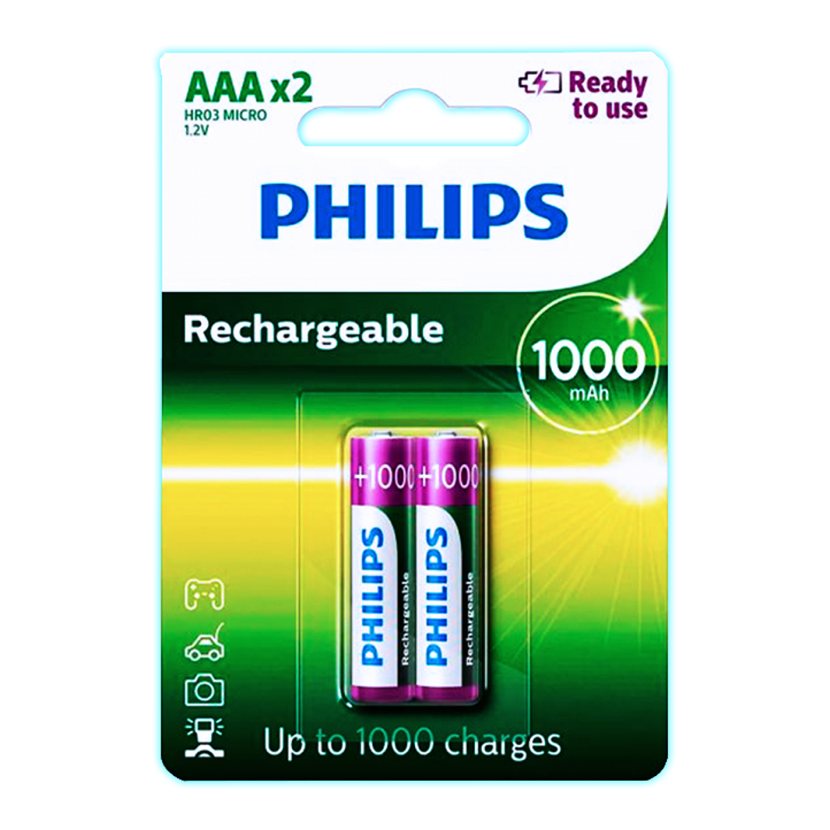 Pilas Recargables Philips AAA 800 Mah 2 Unidades