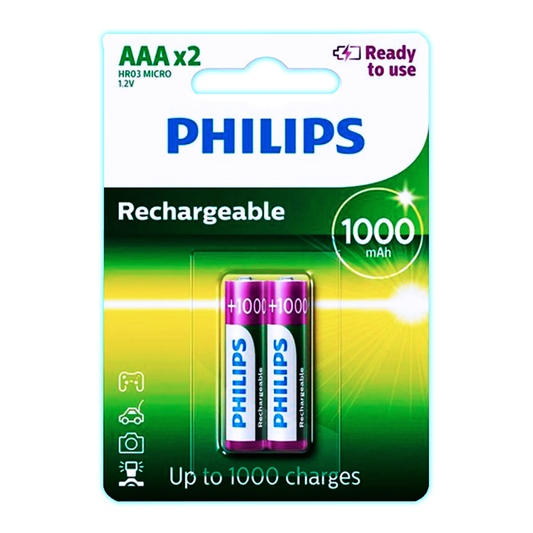 Pilas Recargables Philips AAA 800 Mah 2 Unidades