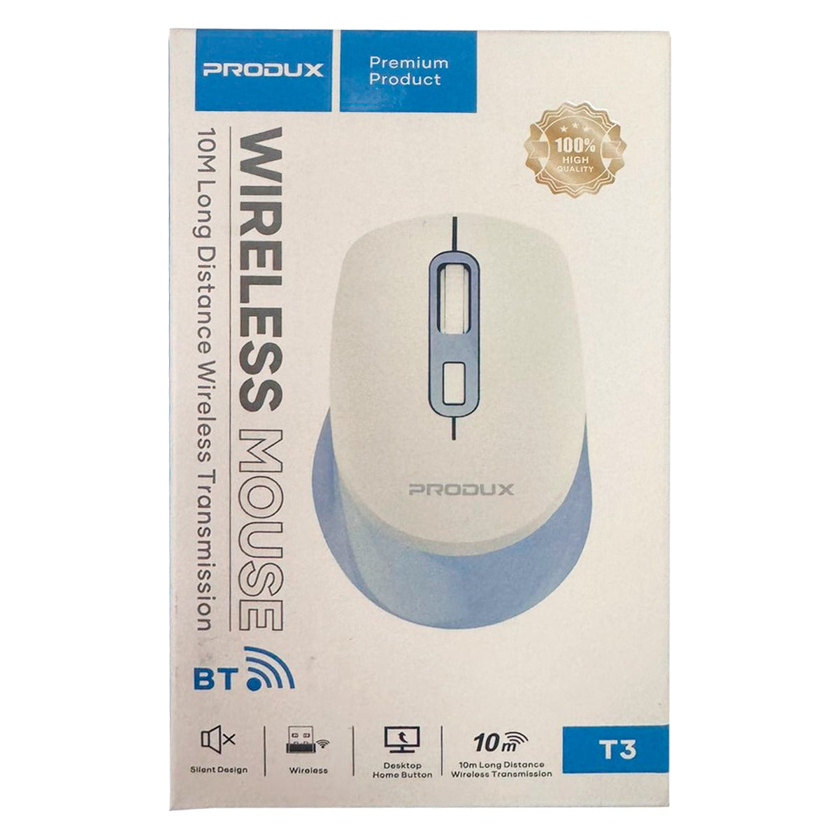 Mouse Inalambrico Silencioso Recargable Produx 1600 Dpi Azul – imagen 2
